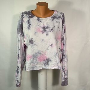 Colsie cropped tie dye sweatshirt long sleeves size large